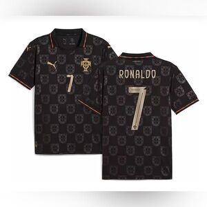 2026 Puma Special Edition Portugal Soccer Jersey RONALDO #7 BLACK - NWT
